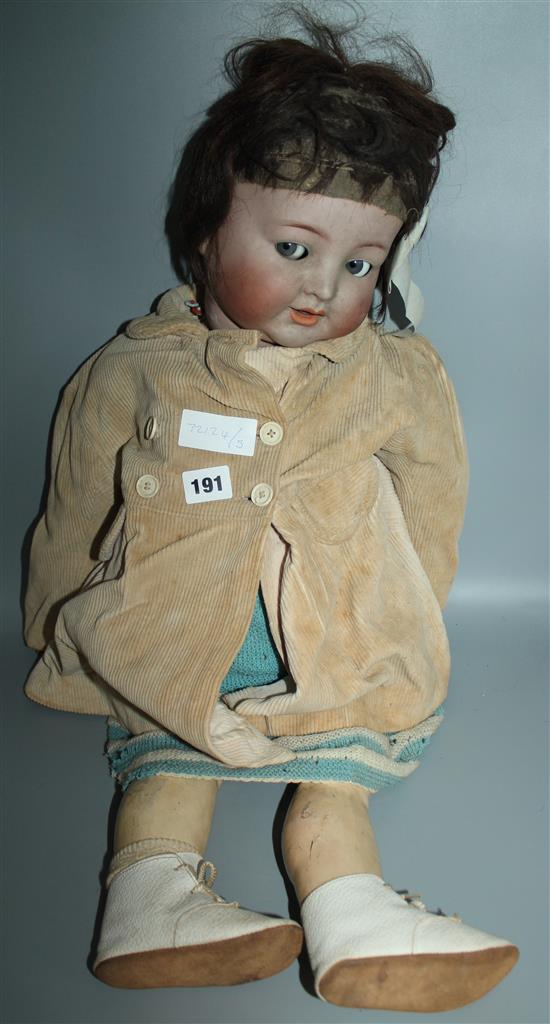 German large porcelain headed doll